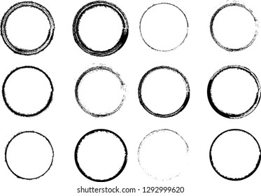 Grunge post Stamps Collection, Circles. Banners, Insignias , Logos, Icons, Labels and Badges Set . vector distress textures.blank shapes.
