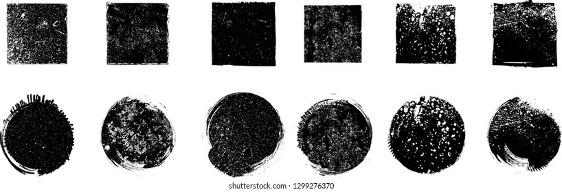 Grunge post Stamps Collection, Circles. Banners, Insignias , Logos, Icons, Labels and Badges Set . vector distress textures.blank shapes.