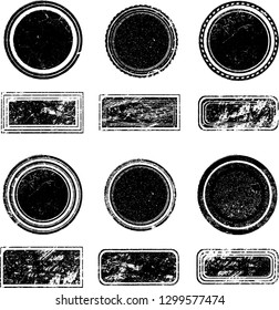 Grunge post Stamps Collection, Circles. Banners, Insignias , Logos, Icons, Labels and Badges Set . vector distress textures.blank shapes.