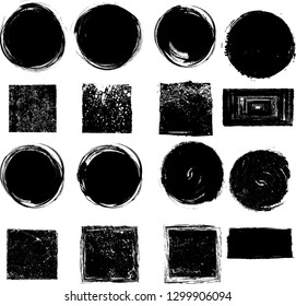 Grunge post Stamps Collection, Circles. Banners, Insignias , Logos, Icons, Labels and Badges Set . vector distress textures.blank shapes.