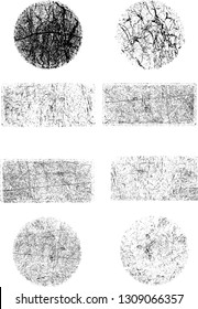 Grunge post Stamps Collection, Circles. Banners, Insignias , Logos, Icons, Labels and Badges Set . vector distress textures.blank shapes.