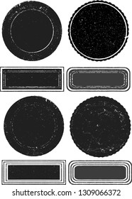 Grunge post Stamps Collection, Circles. Banners, Insignias , Logos, Icons, Labels and Badges Set . vector distress textures.blank shapes.