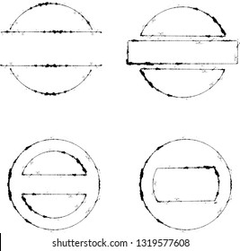 Grunge post Stamps Collection, Circles. Banners, Insignias , Logos, Icons, Labels and Badges Set . vector distress textures.blank shapes.