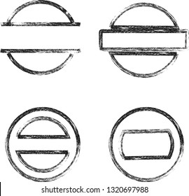 Grunge post Stamps Collection, Circles. Banners, Insignias , Logos, Icons, Labels and Badges Set . vector distress textures.blank shapes.