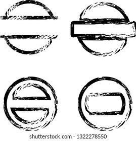 Grunge post Stamps Collection, Circles. Banners, Insignias , Logos, Icons, Labels and Badges Set . vector distress textures.blank shapes.