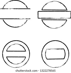 Grunge post Stamps Collection, Circles. Banners, Insignias , Logos, Icons, Labels and Badges Set . vector distress textures.blank shapes.