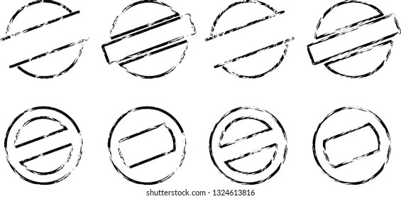 Grunge post Stamps Collection, Circles. Banners, Insignias , Logos, Icons, Labels and Badges Set . vector distress textures.blank shapes.
