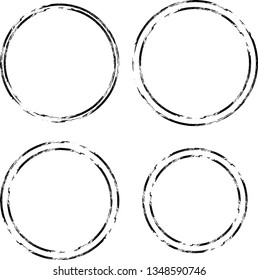 Grunge post Stamps Collection, Circles. Banners, Insignias , Logos, Icons, Labels and Badges Set . vector distress textures.blank shapes.