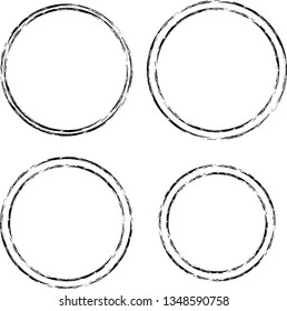 Grunge post Stamps Collection, Circles. Banners, Insignias , Logos, Icons, Labels and Badges Set . vector distress textures.blank shapes.