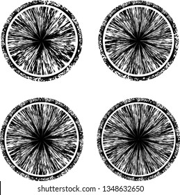 Grunge post Stamps Collection, Circles. Banners, Insignias , Logos, Icons, Labels and Badges Set . vector distress textures.blank shapes.