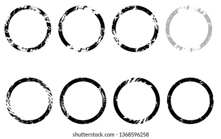 Grunge post Stamps Collection, Circles. Banners, Insignias , Logos, Icons, Labels and Badges Set . vector distress textures.blank shapes.