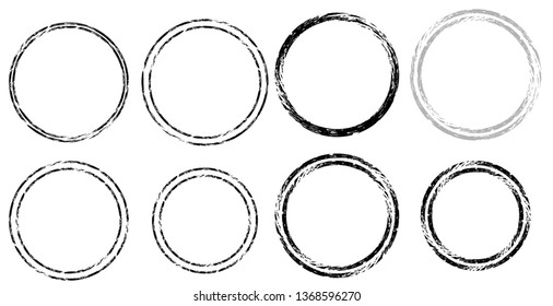Grunge post Stamps Collection, Circles. Banners, Insignias , Logos, Icons, Labels and Badges Set . vector distress textures.blank shapes.