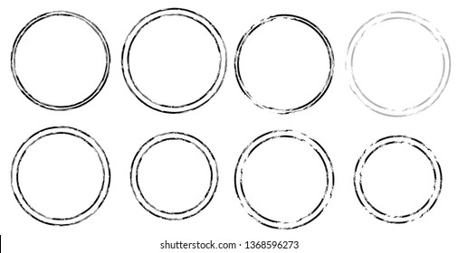 Grunge post Stamps Collection, Circles. Banners, Insignias , Logos, Icons, Labels and Badges Set . vector distress textures.blank shapes.