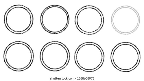 Grunge post Stamps Collection, Circles. Banners, Insignias , Logos, Icons, Labels and Badges Set . vector distress textures.blank shapes.