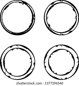 Grunge post Stamps Collection, Circles. Banners, Insignias , Logos, Icons, Labels and Badges Set . vector distress textures.blank shapes.