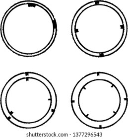 Grunge post Stamps Collection, Circles. Banners, Insignias , Logos, Icons, Labels and Badges Set . vector distress textures.blank shapes.