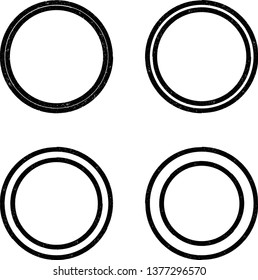 Grunge post Stamps Collection, Circles. Banners, Insignias , Logos, Icons, Labels and Badges Set . vector distress textures.blank shapes.