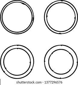 Grunge post Stamps Collection, Circles. Banners, Insignias , Logos, Icons, Labels and Badges Set . vector distress textures.blank shapes.