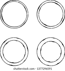 Grunge post Stamps Collection, Circles. Banners, Insignias , Logos, Icons, Labels and Badges Set . vector distress textures.blank shapes.