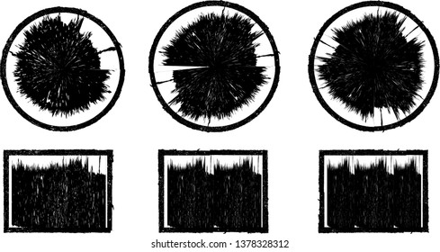 Grunge post Stamps Collection, Circles. Banners, Insignias , Logos, Icons, Labels and Badges Set . vector distress textures.blank shapes.