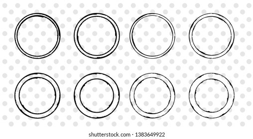 Grunge post Stamps Collection, Circles. Banners, Insignias , Logos, Icons, Labels and round frames Set . vector distress textures.blank shapes.