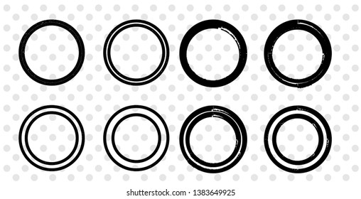 Grunge post Stamps Collection, Circles. Banners, Insignias , Logos, Icons, Labels and round frames Set . vector distress textures.blank shapes.