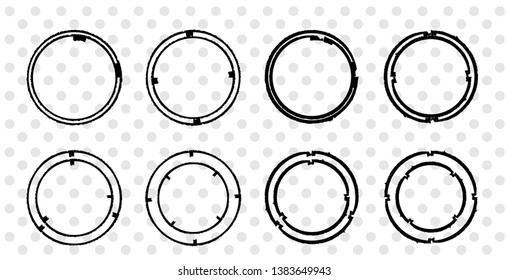 Grunge post Stamps Collection, Circles. Banners, Insignias , Logos, Icons, Labels and round frames Set . vector distress textures.blank shapes.