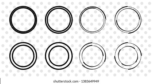 Grunge post Stamps Collection, Circles. Banners, Insignias , Logos, Icons, Labels and round frames Set . vector distress textures.blank shapes.