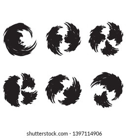 Grunge post Stamps Collection, Circles. Banners, Insignias , Logos, Icons, Labels and Badges Set . vector distress textures.blank shapes.