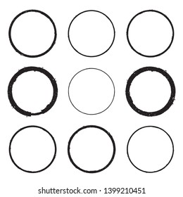 Grunge post Stamps Collection, Circles. Banners, Insignias , Logos, Icons, Labels and Badges Set . vector distress textures.blank shapes.