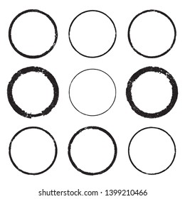Grunge post Stamps Collection, Circles. Banners, Insignias , Logos, Icons, Labels and Badges Set . vector distress textures.blank shapes.
