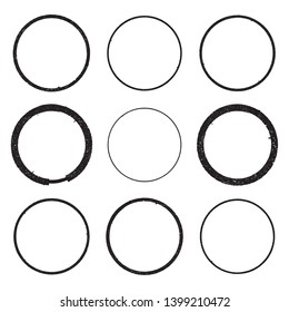 Grunge post Stamps Collection, Circles. Banners, Insignias , Logos, Icons, Labels and Badges Set . vector distress textures.blank shapes.