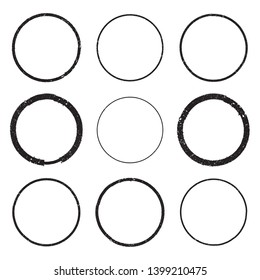 Grunge post Stamps Collection, Circles. Banners, Insignias , Logos, Icons, Labels and Badges Set . vector distress textures.blank shapes.