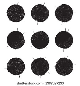 Grunge post Stamps Collection, Circles. Banners, Insignias , Logos, Icons, Labels and Badges Set . vector distress textures.blank shapes.
