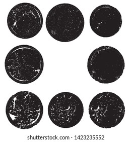 Grunge post Stamps Collection, Circles. Banners, Insignias , Logos, Icons, Labels and Badges Set . vector distress textures.blank shapes.