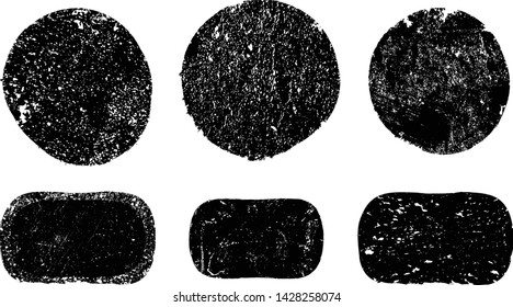 Grunge post Stamps Collection, Circles. Banners, Insignias , Logotipos, Iconos, Etiquetas y Badges Set . texturas de distrés vectorial.formas en blanco.