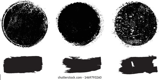 Grunge post Stamps Collection, Circles. Banners, Insignias , Logos, Icons, Labels and Badges Set . vector distress textures.blank shapes.