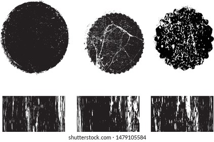 Grunge post Stamps Collection, Circles. Banners, Insignias , Logos, Icons, Labels and Badges Set . vector distress textures.blank shapes.