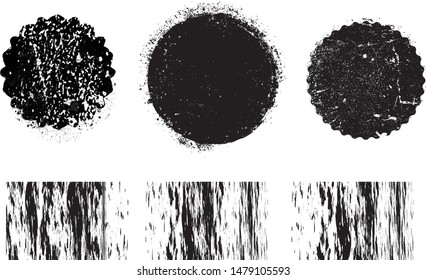 Grunge post Stamps Collection, Circles. Banners, Insignias , Logos, Icons, Labels and Badges Set . vector distress textures.blank shapes.