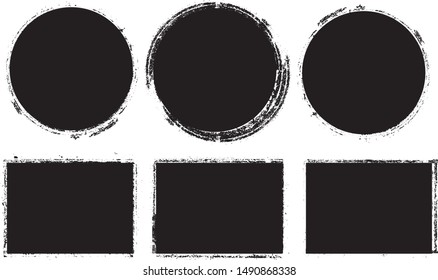 Grunge post Stamps Collection, Circles. Banners, Insignias , Logos, Icons, Labels and Badges Set . vector distress textures.blank shapes.