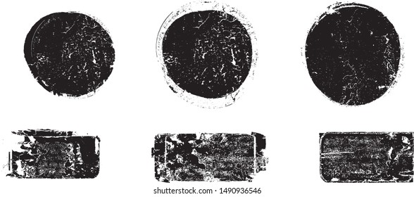 Grunge post Stamps Collection, Circles. Banners, Insignias , Logos, Icons, Labels and Badges Set . vector distress textures.blank shapes.