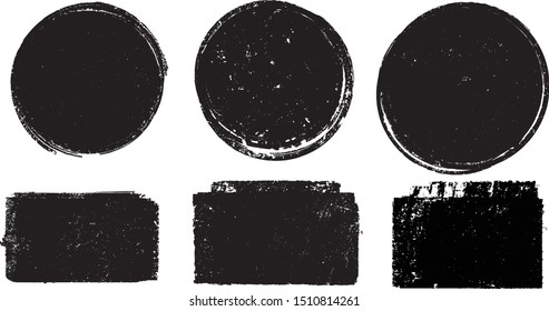 Grunge post Stamps Collection, Circles. Banners, Insignias , Logos, Icons, Labels and Badges Set . vector distress textures.blank shapes.