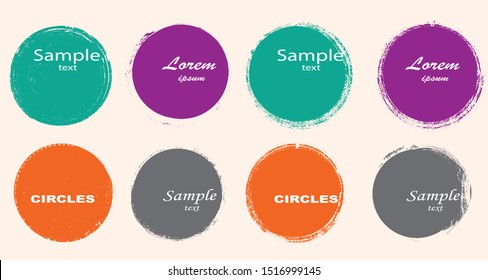 Grunge post Stamps Collection, Circles. Banners, Insignias , Logos, Icons, Labels and Badges Set . vector distress textures.blank shapes.