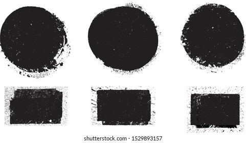 Grunge post Stamps Collection, Circles. Banners, Insignias , Logos, Icons, Labels and Badges Set . vector distress textures.blank shapes.