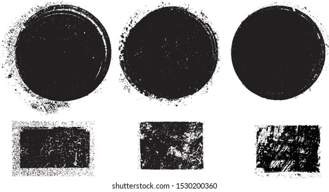 Grunge post Stamps Collection, Circles. Banners, Insignias , Logos, Icons, Labels and Badges Set . vector distress textures.blank shapes.