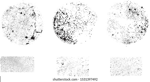 Grunge post Stamps Collection, Circles. Banners, Insignias , Logotipos, Iconos, Etiquetas y Badges Set . texturas de distrés vectorial.formas en blanco.