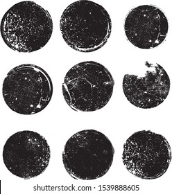Grunge post Stamps Collection, Circles. Banners, Insignias , Logos, Icons, Labels and Badges Set . vector distress textures.blank shapes.