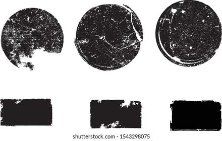 Grunge post Stamps Collection, Circles. Banners, Insignias , Logos, Icons, Labels and Badges Set . vector distress textures.blank shapes.