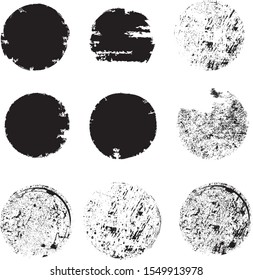 Grunge post Stamps Collection, Circles. Banners, Insignias , Logos, Icons, Labels and Badges Set . vector distress textures.blank shapes.