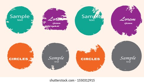 Grunge post Stamps Collection, Circles. Banners, Insignias , Logos, Icons, Labels and Badges Set . vector distress textures.blank shapes.